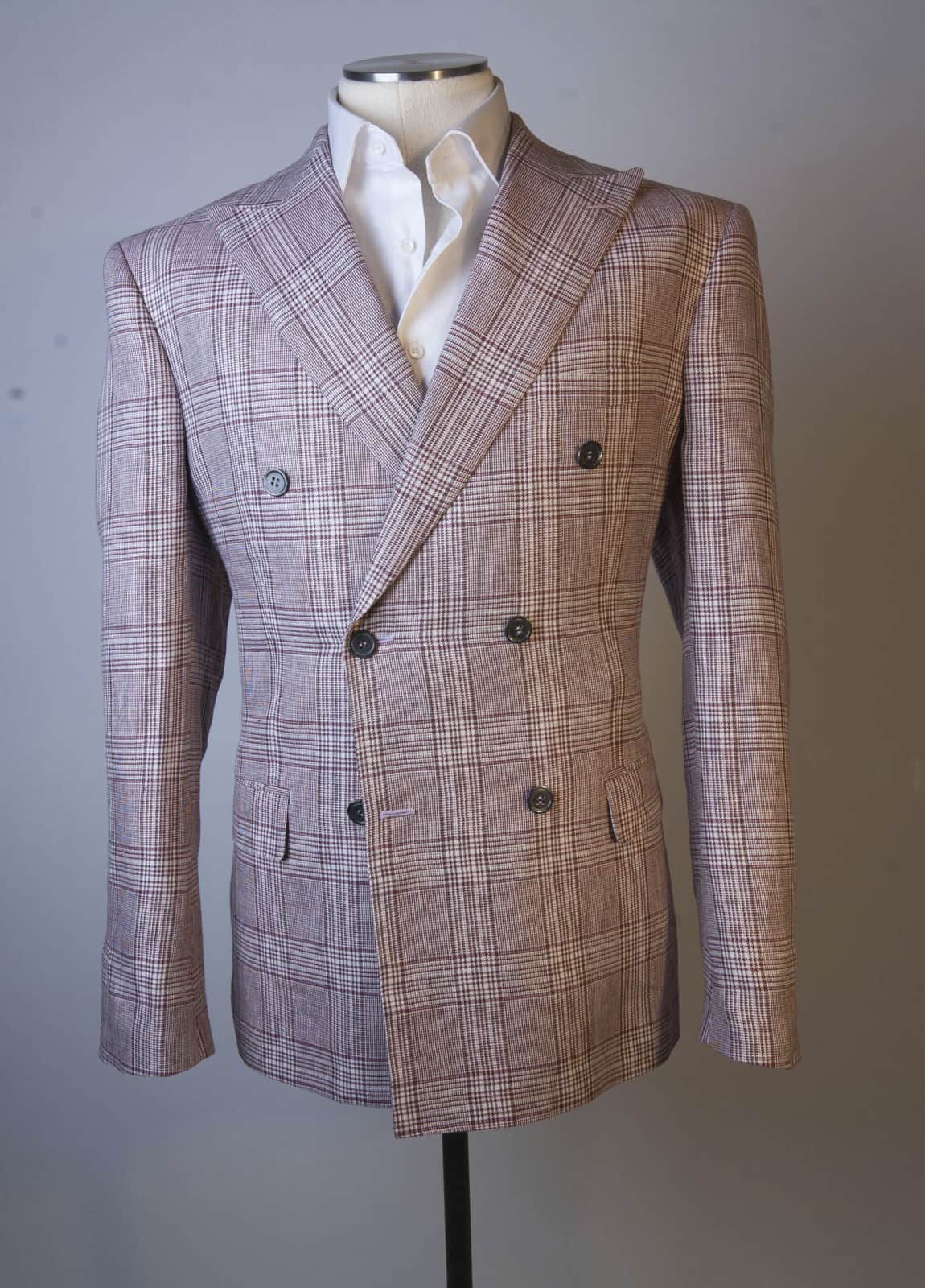 plaid double breasted blazer