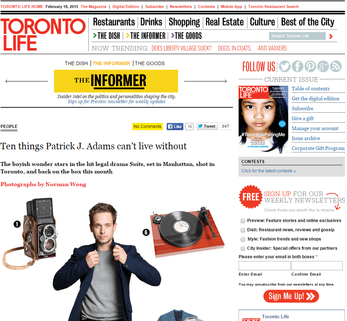toronto life patrick