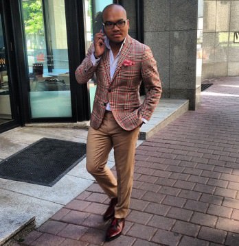 Garrison Bespoke sand trousers and statement jacket