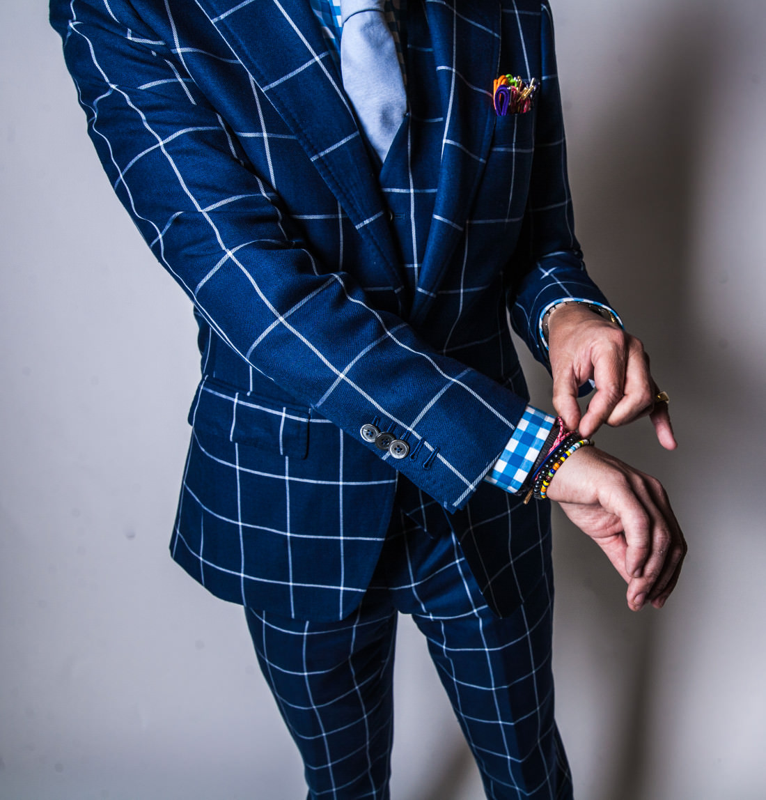 blue window pane suit