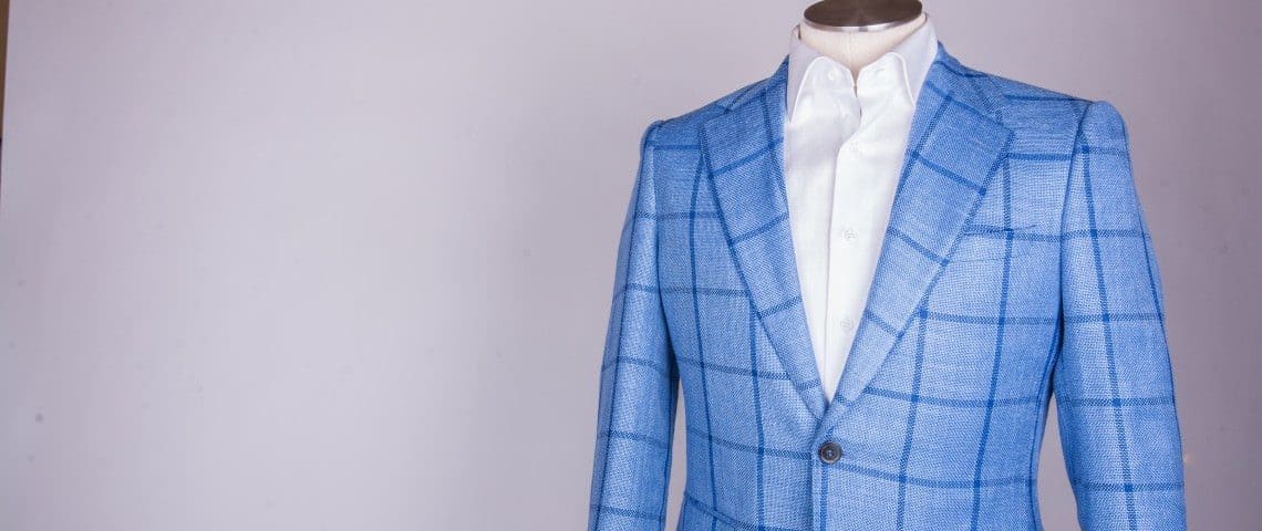 summer blue checked jacket