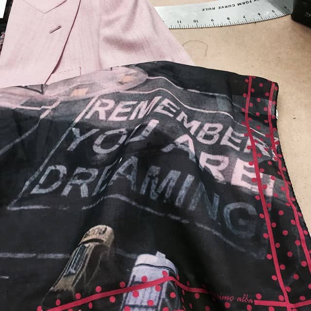 Remember you are Dreaming. Pocket Art prints are here from @massimoalba ; paired up here with a pink hopsack jacket.