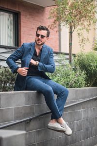 Cotton blend suit- effortless sophistication