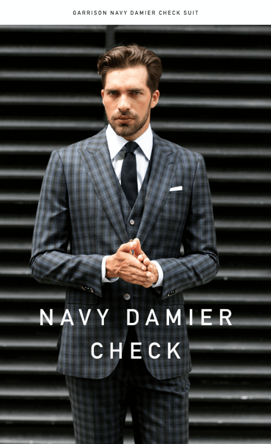 Our Navy Damier Check Suit - Garrison Bespoke